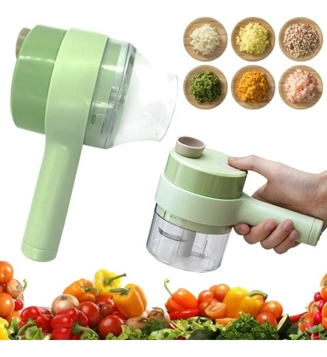 VEGGIMASTER PRO 4 en 1 -  Cortador de Verduras eléctrico Portátil Multifuncional